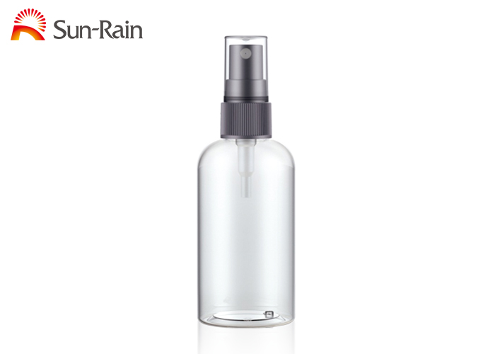 70ml PET round shoulder bottle with 20/410 spray pump and clear cap